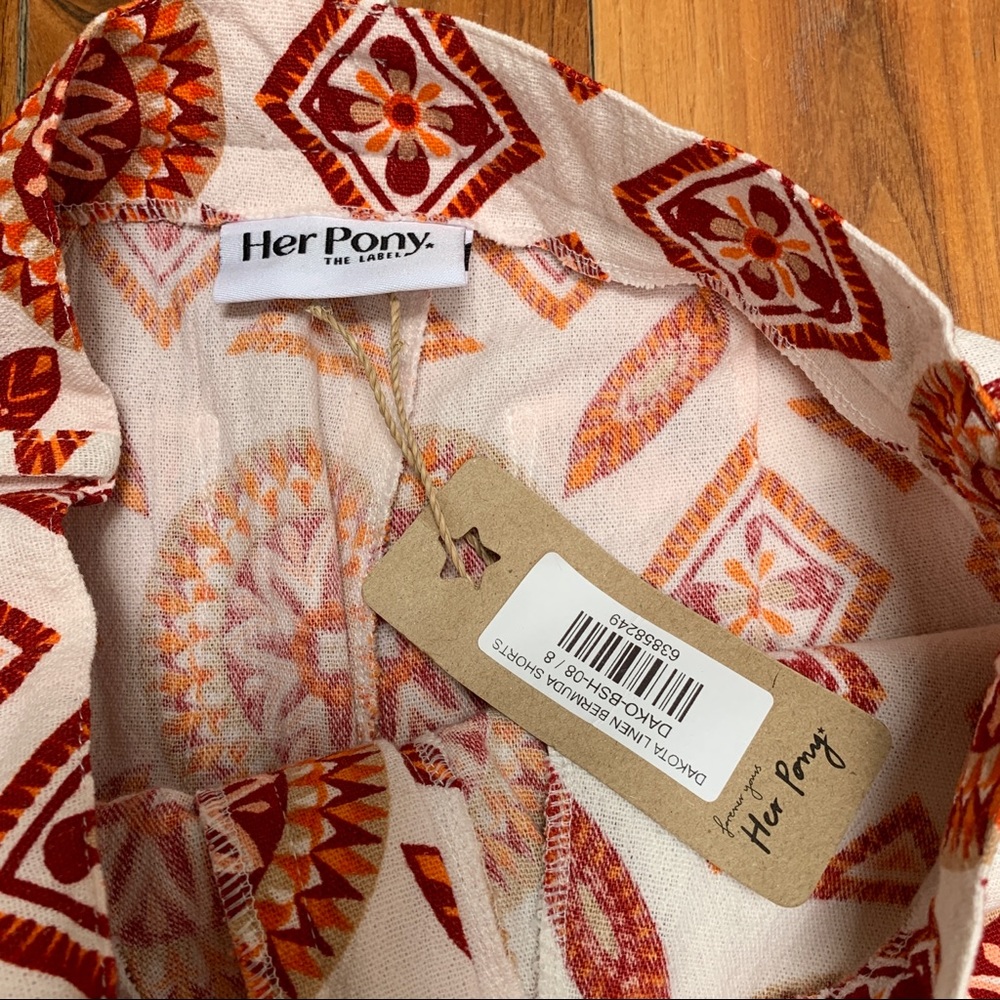 Her Pony The Label Dakota Linen Bermuda Shorts size 4 - Picture 7 of 11